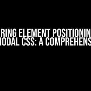 Mastering Element Positioning with Dialog/Modal CSS: A Comprehensive Guide