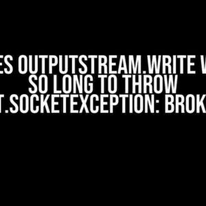 Why does OutputStream.write wait for so long to throw java.net.SocketException: Broken pipe?